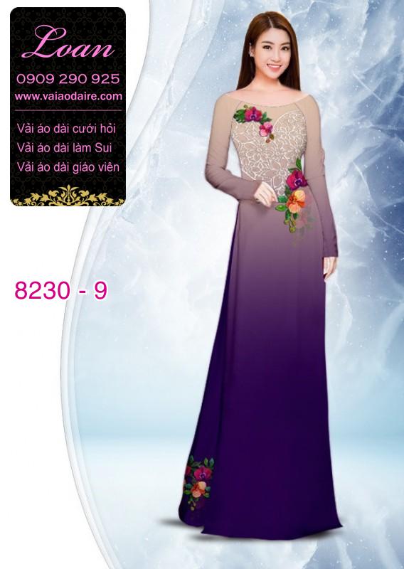 Vải áo dài hoa 3D