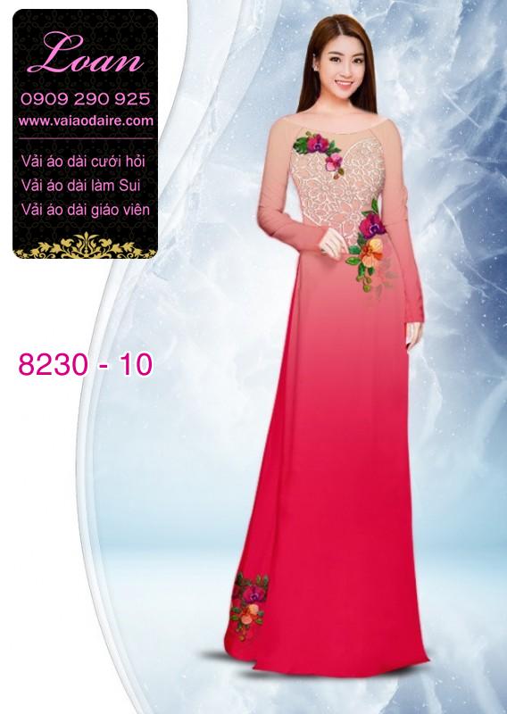 Vải áo dài hoa 3D