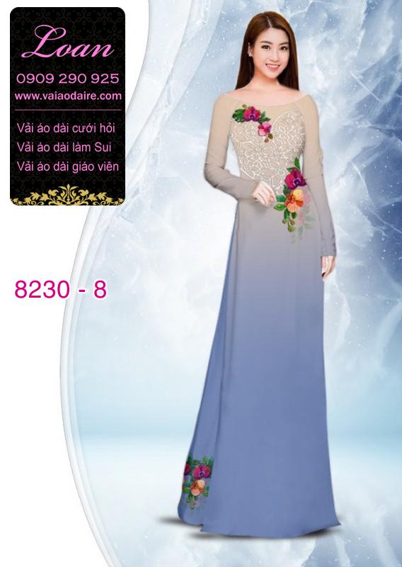 Vải áo dài hoa 3D