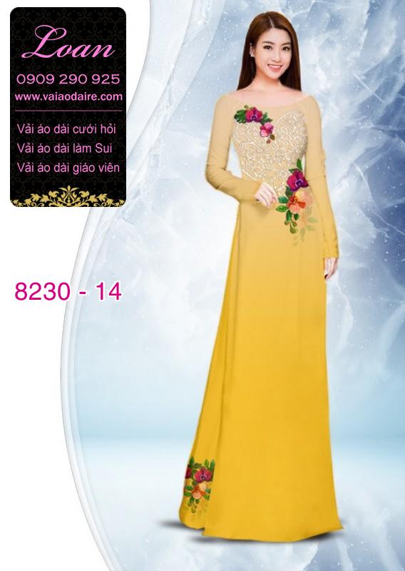Vải áo dài hoa 3D