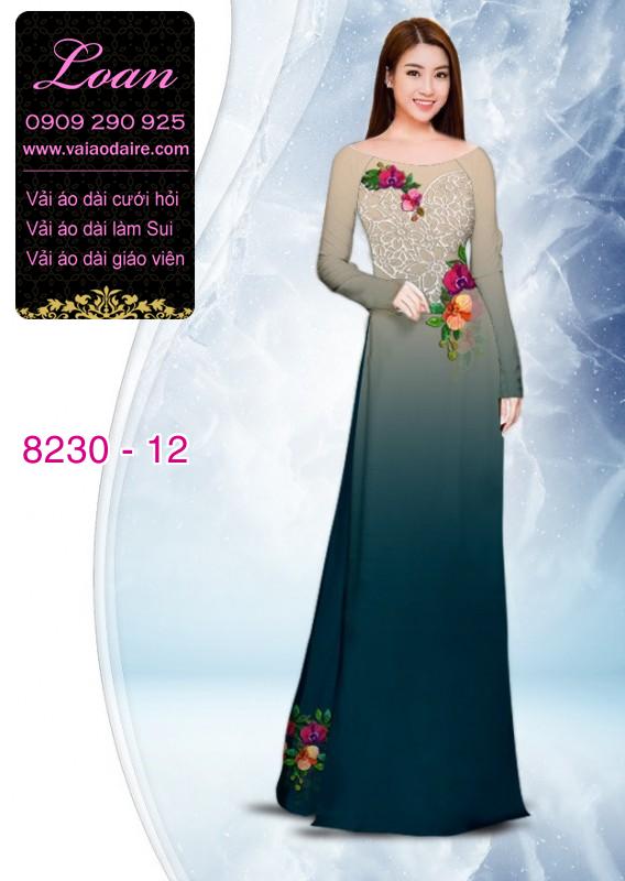 Vải áo dài hoa 3D