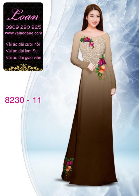 Vải áo dài hoa 3D