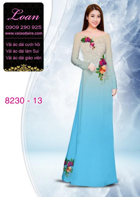 Vải áo dài hoa 3D
