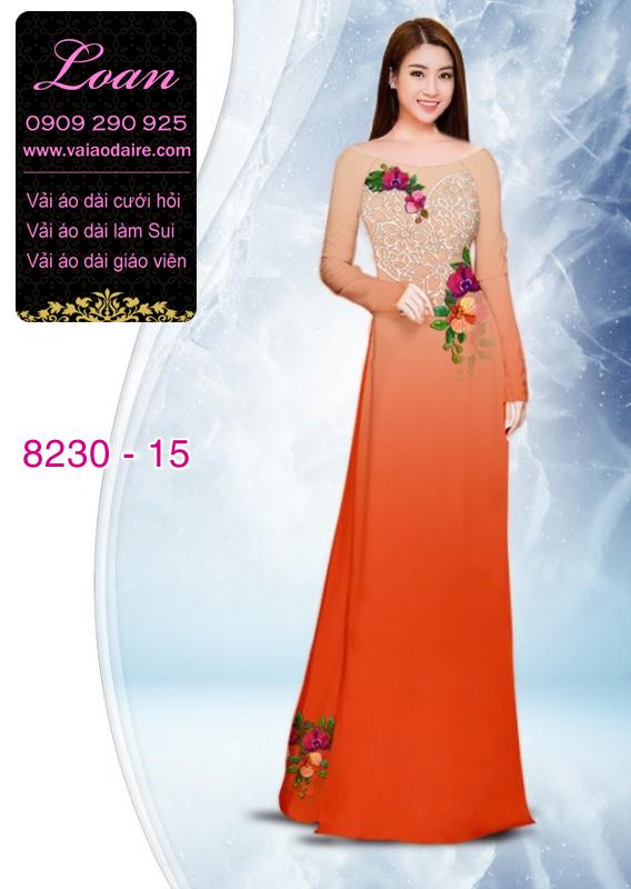 Vải áo dài hoa 3D