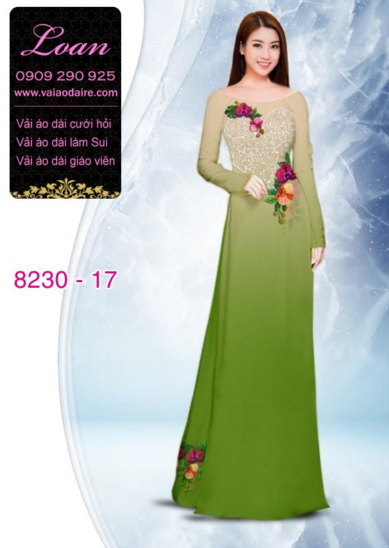 Vải áo dài hoa 3D