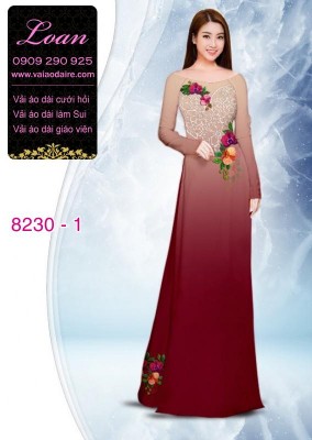 Vải áo dài hoa 3D-DT 8230