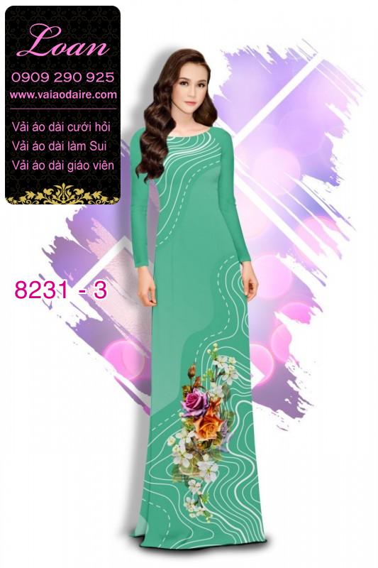 Vải áo dài hoa 3D
