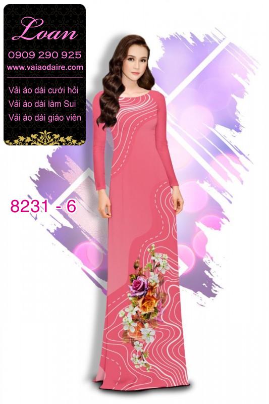 Vải áo dài hoa 3D