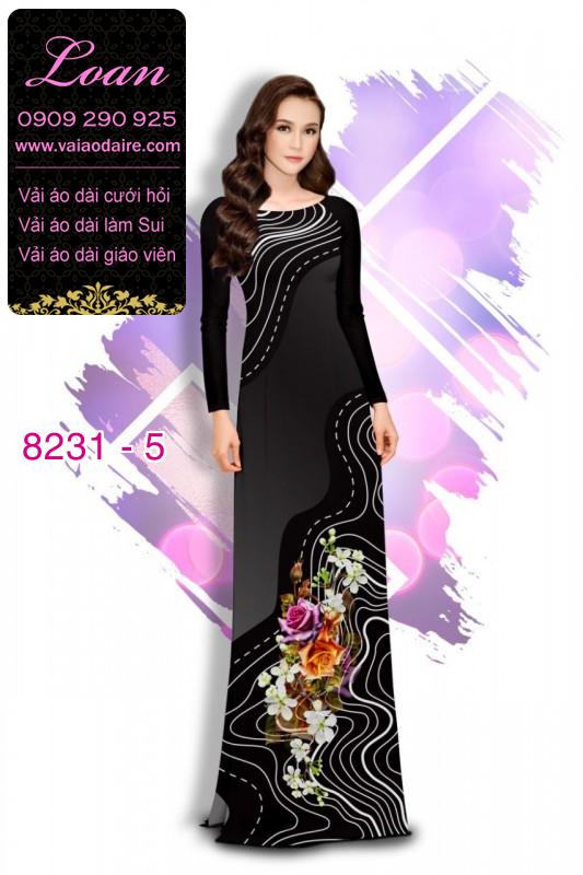 Vải áo dài hoa 3D