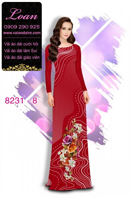 Vải áo dài hoa 3D