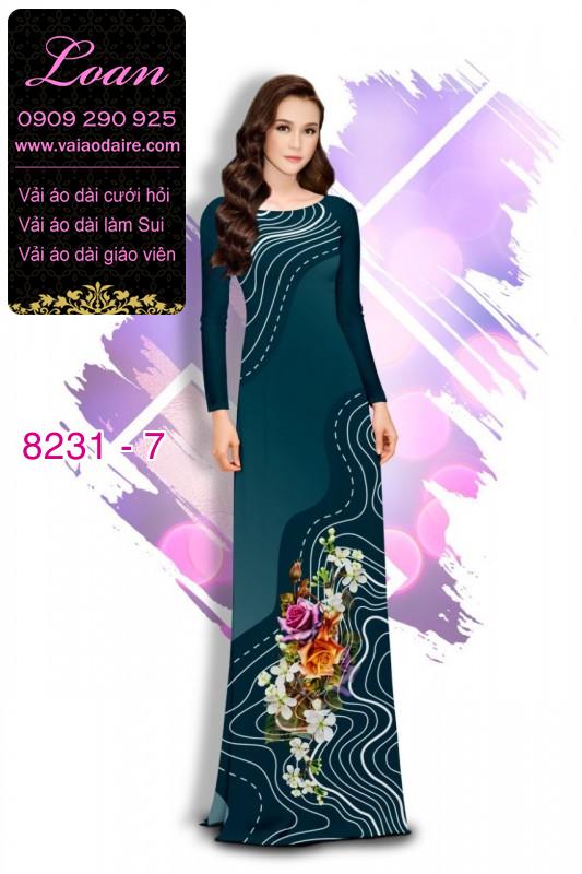Vải áo dài hoa 3D