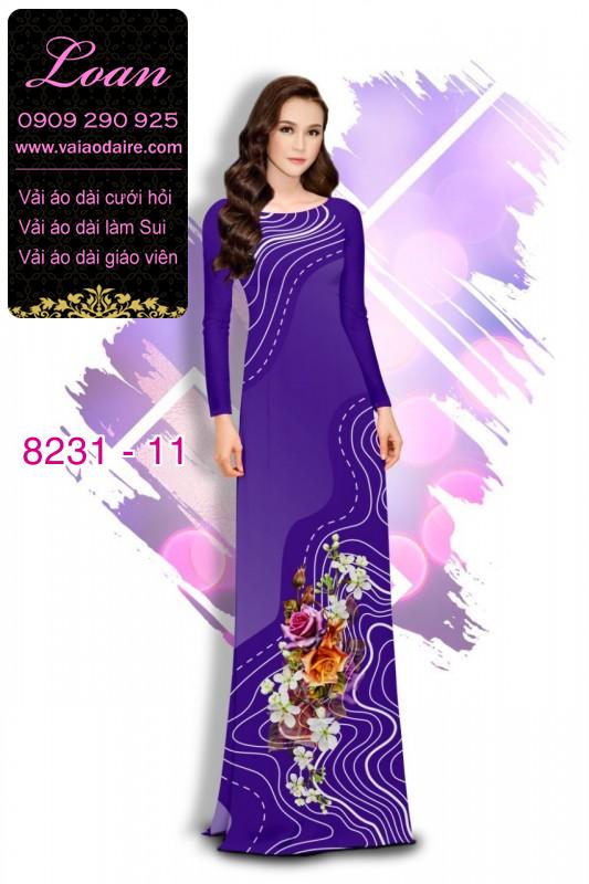 Vải áo dài hoa 3D