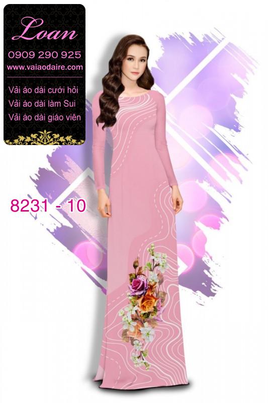 Vải áo dài hoa 3D
