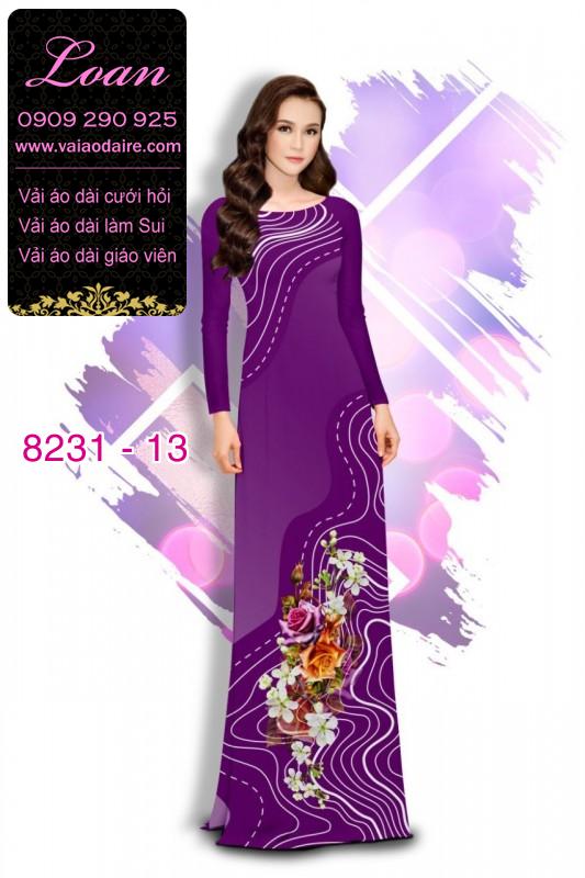 Vải áo dài hoa 3D