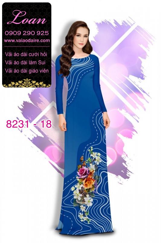 Vải áo dài hoa 3D