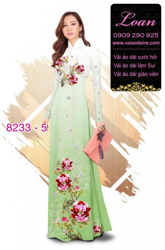 Vải áo dài hoa trên dưới