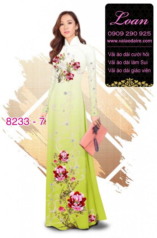 Vải áo dài hoa trên dưới