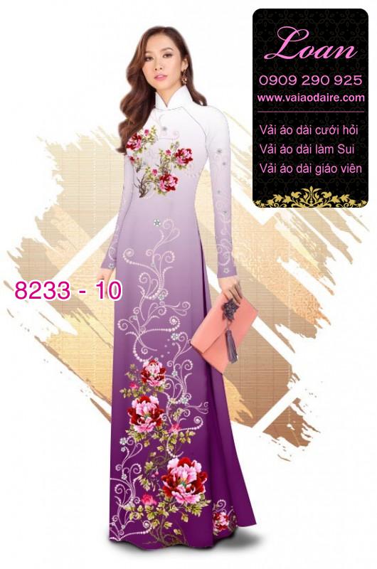Vải áo dài hoa trên dưới