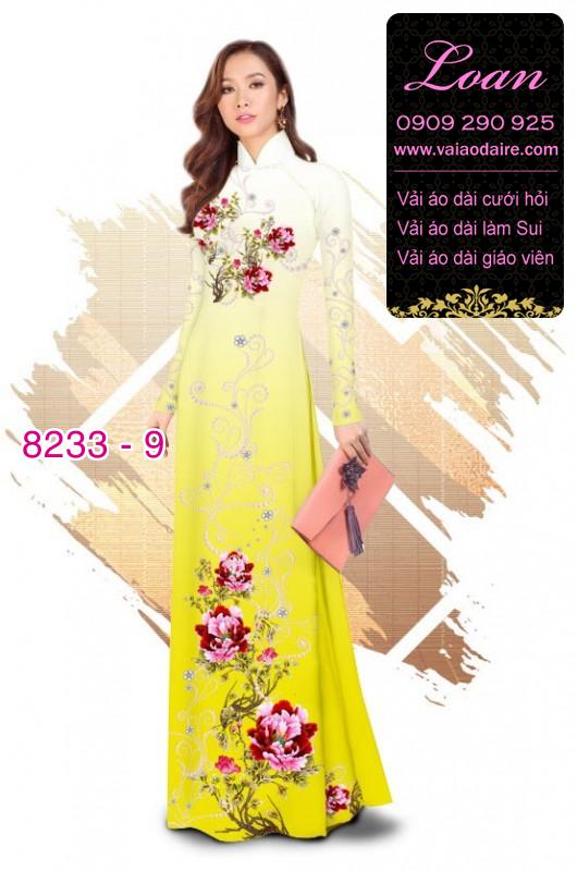 Vải áo dài hoa trên dưới