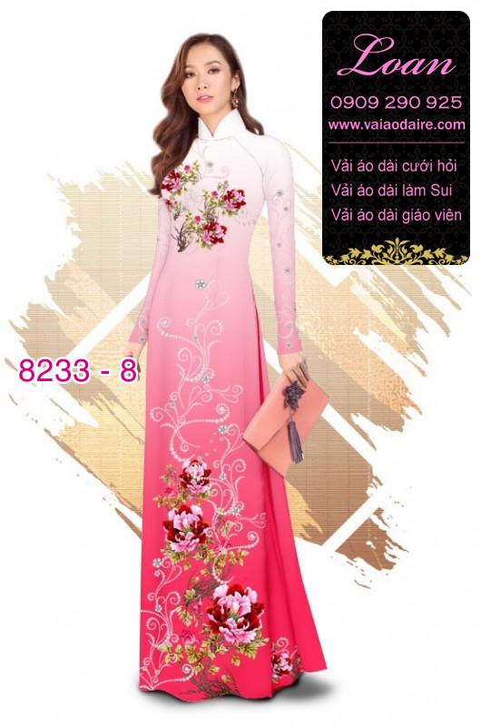 Vải áo dài hoa trên dưới