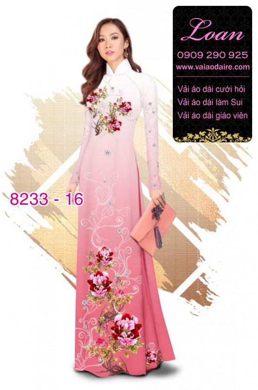 Vải áo dài hoa trên dưới