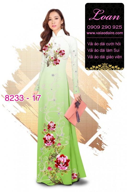 Vải áo dài hoa trên dưới