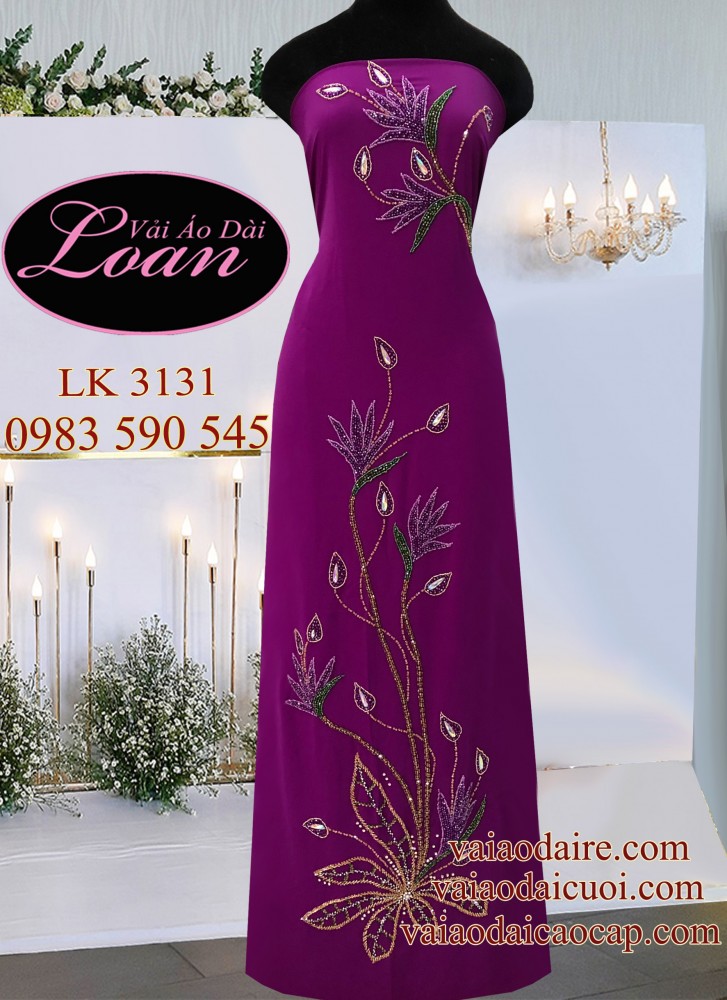 Vải áo dài lụa kết hạt