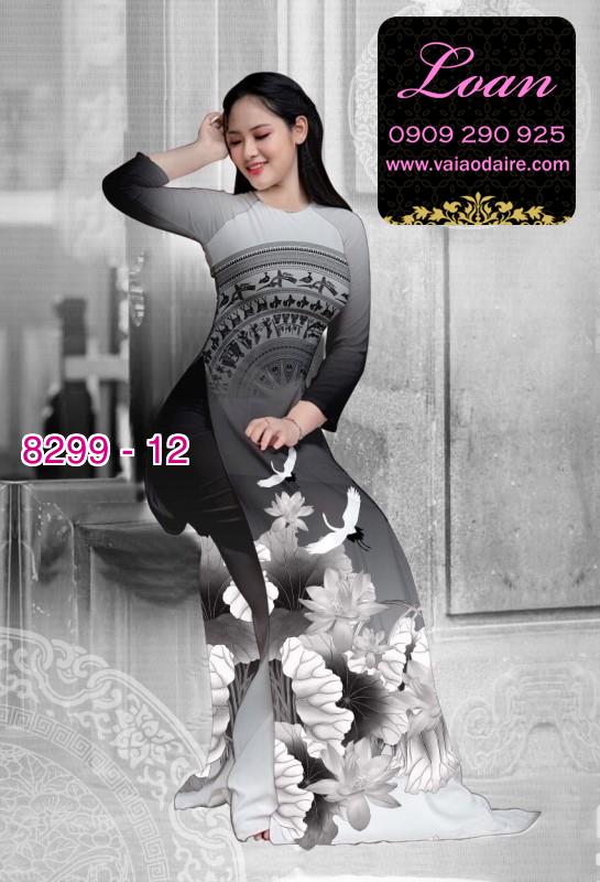 Vải áo dài hoa Sen trống đồng