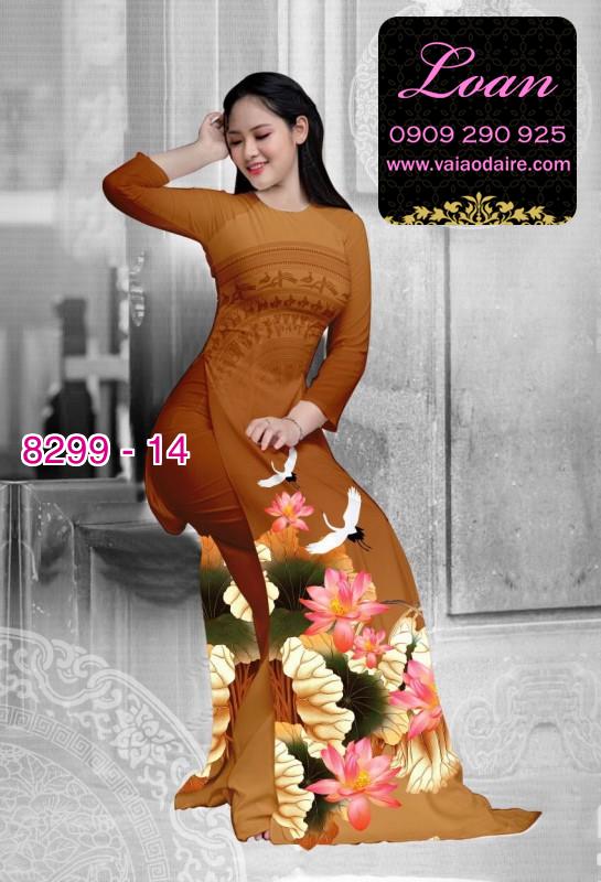 Vải áo dài hoa Sen trống đồng