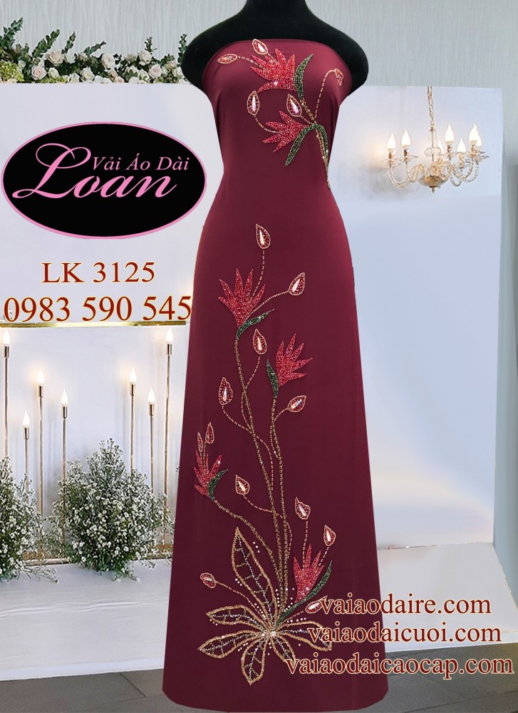 Vải áo dài kết hoa