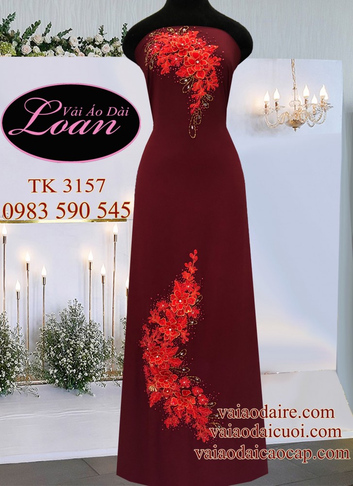 Vải áo dài kết hoa