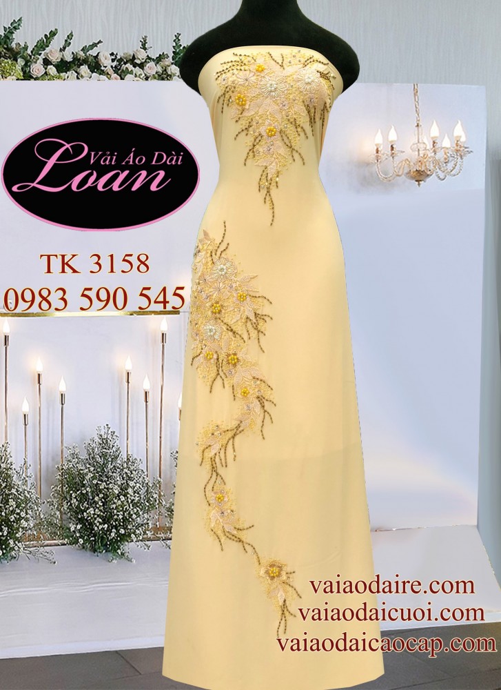 Vải áo dài kết hoa