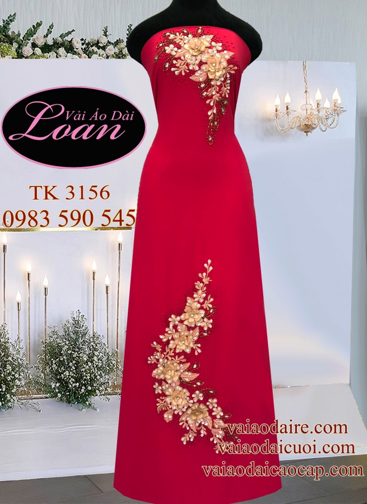 Vải áo dài kết hoa