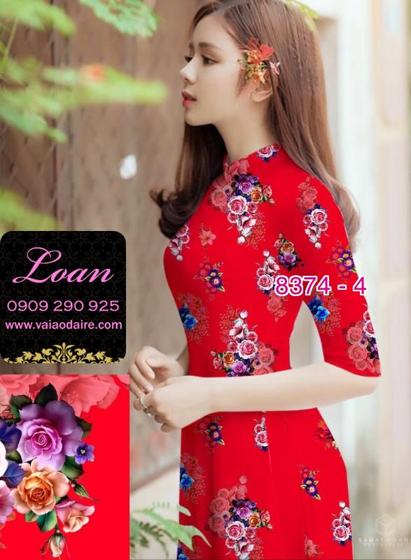 Vải áo dài hoa Hồng