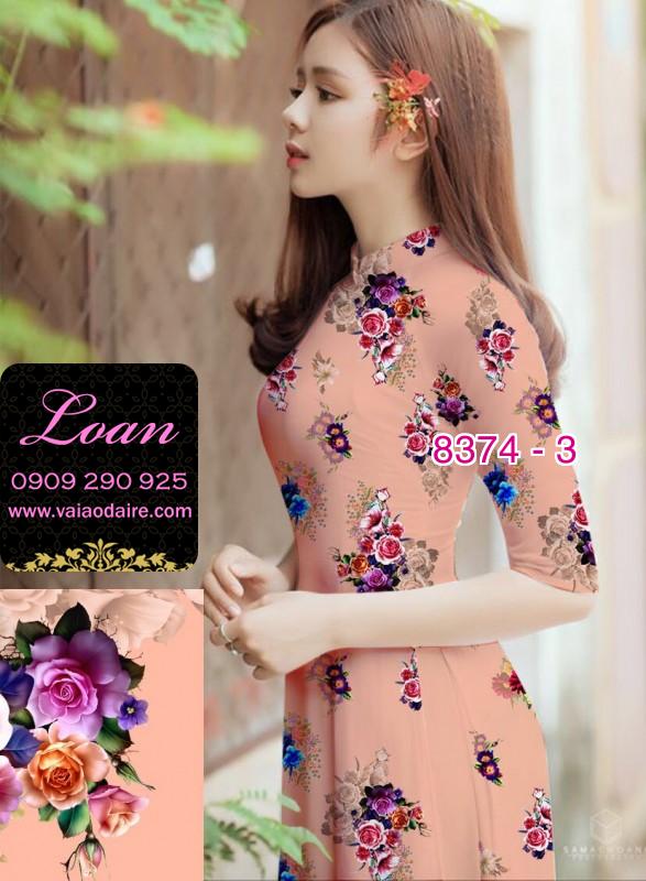 Vải áo dài hoa Hồng