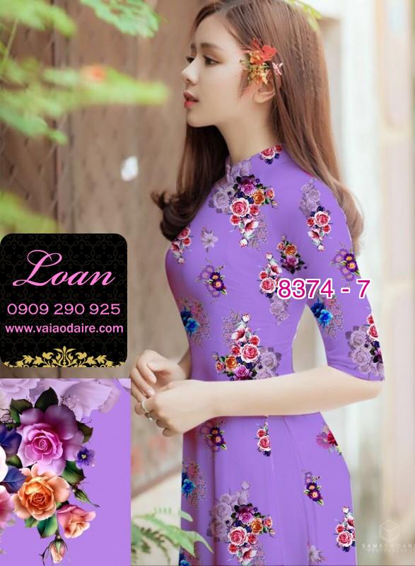 Vải áo dài hoa Hồng