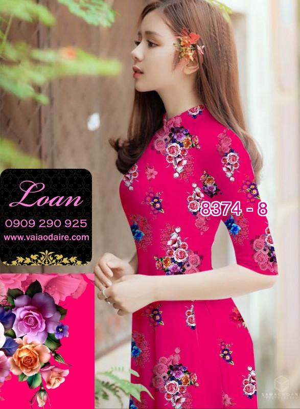 Vải áo dài hoa Hồng