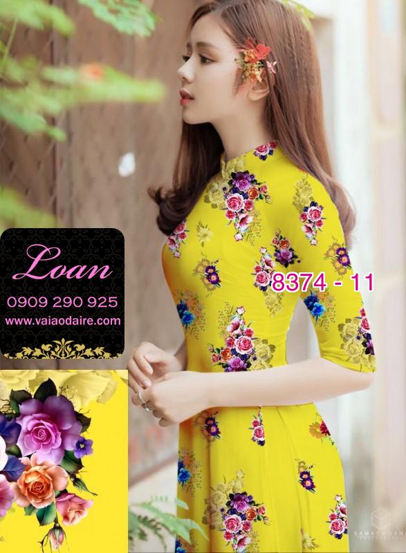 Vải áo dài hoa Hồng