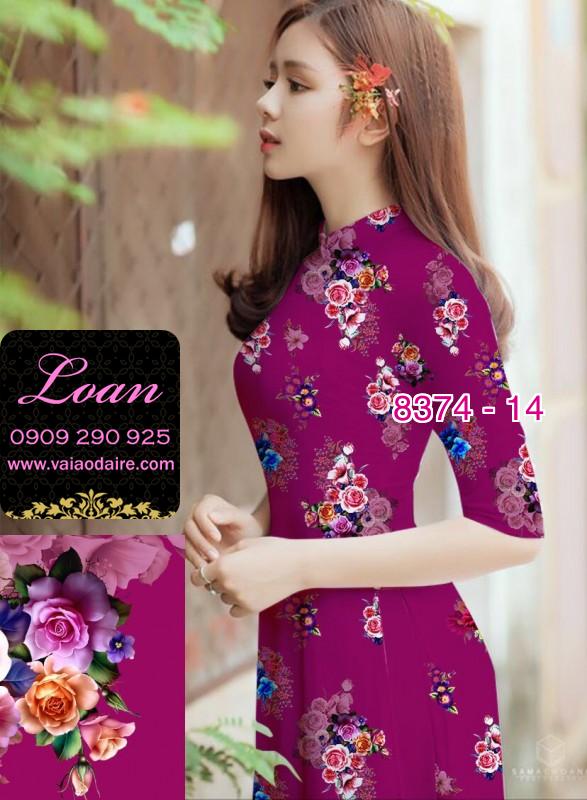 Vải áo dài hoa Hồng
