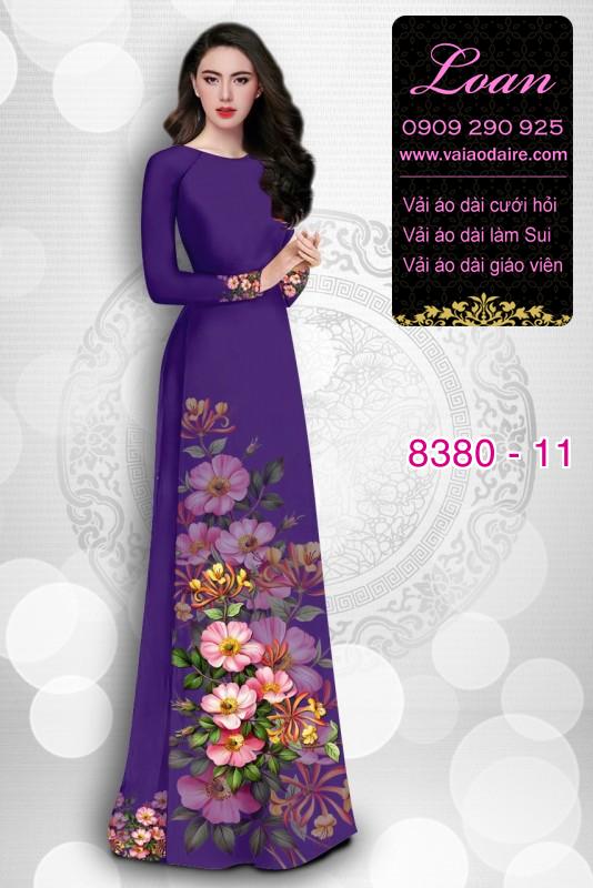 Vải áo dài hoa 3D
