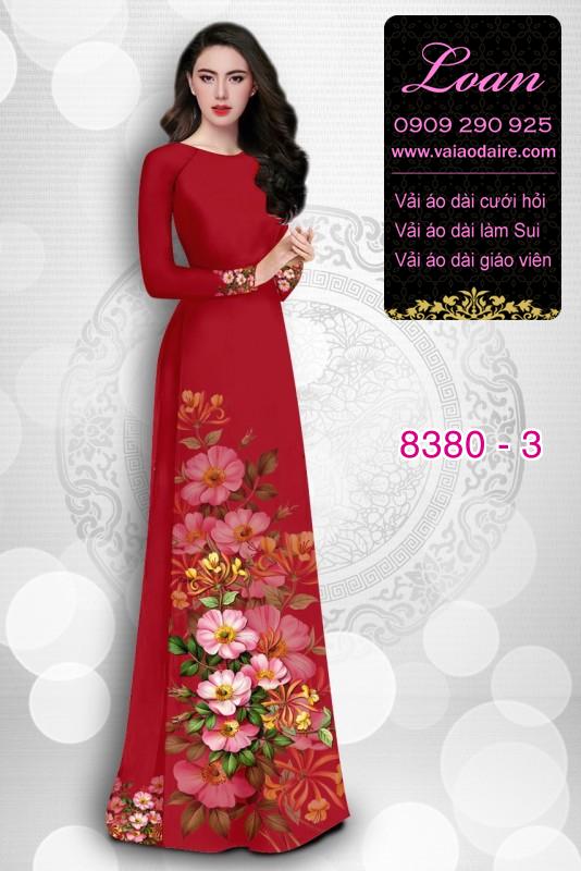 Vải áo dài hoa 3D