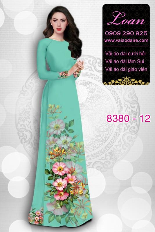 Vải áo dài hoa 3D