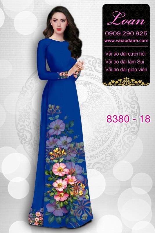 Vải áo dài hoa 3D
