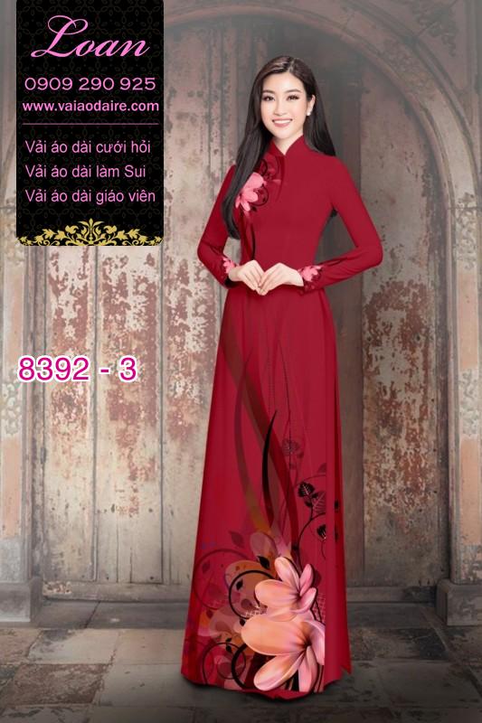 Vải áo dài hoa 3D