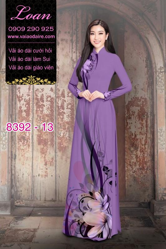 Vải áo dài hoa 3D