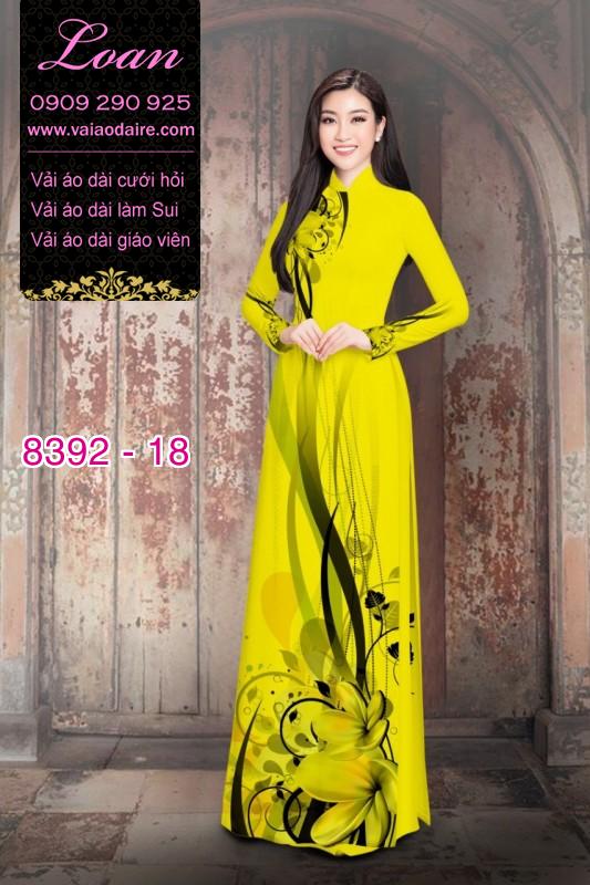 Vải áo dài hoa 3D