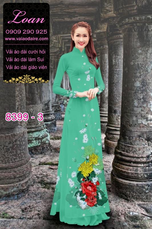 Vải áo dài hoa 3D