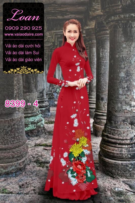 Vải áo dài hoa 3D