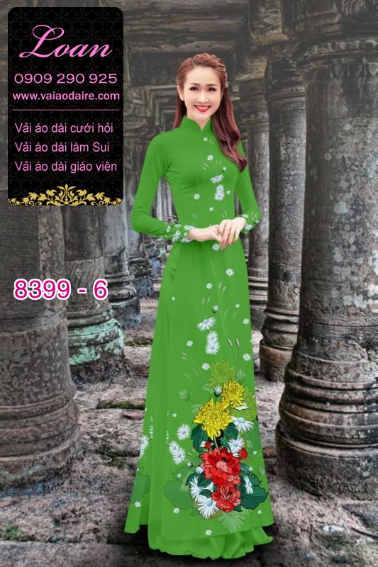 Vải áo dài hoa 3D
