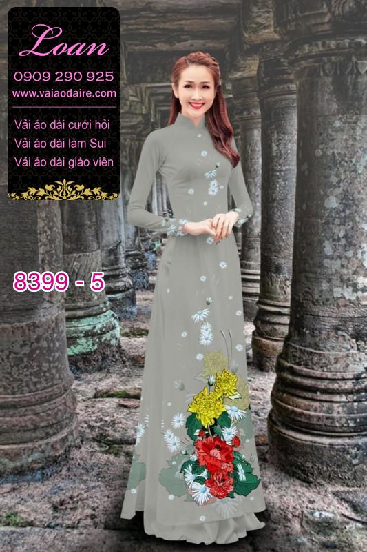 Vải áo dài hoa 3D